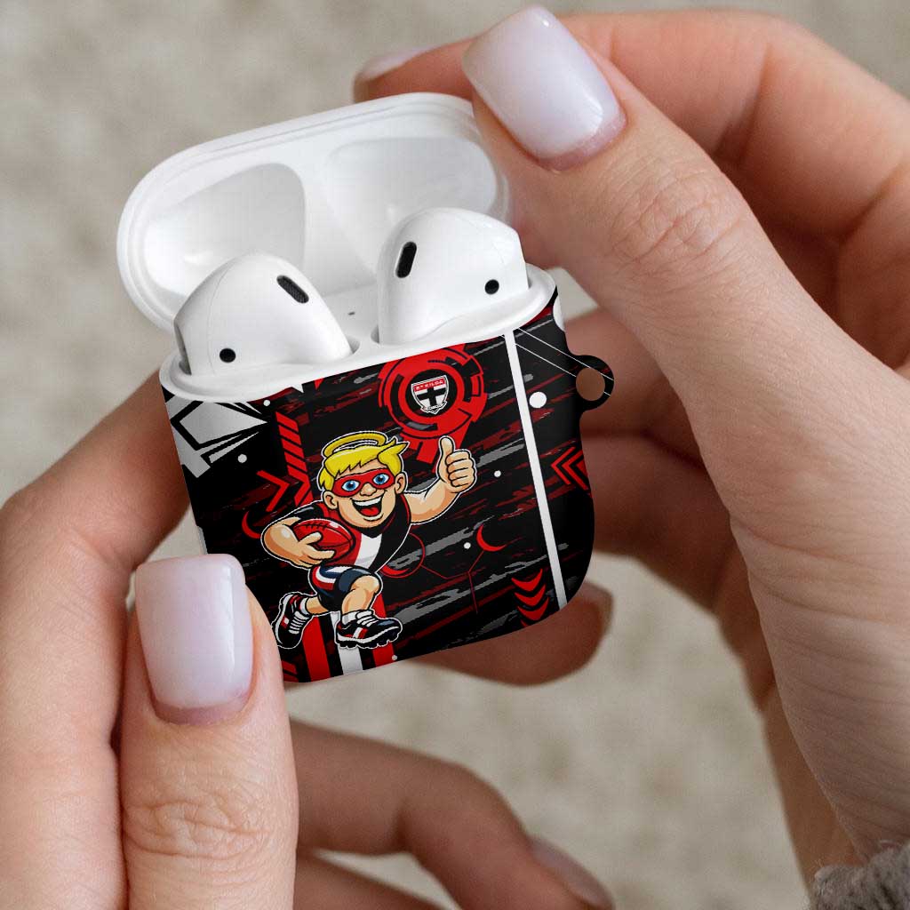 St Kilda Saints AirPods Case Mascot Cartoon Football Illustration Style