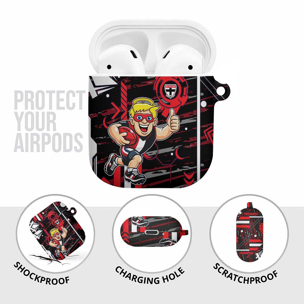 St Kilda Saints AirPods Case Mascot Cartoon Football Illustration Style