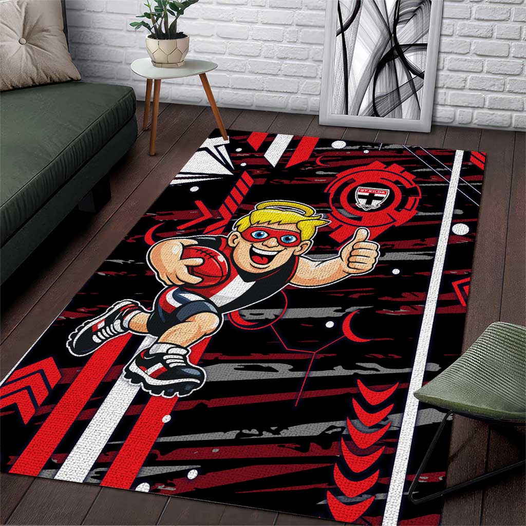 St Kilda Saints Area Rug Mascot Cartoon Football Illustration Style