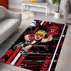 St Kilda Saints Area Rug Mascot Cartoon Football Illustration Style