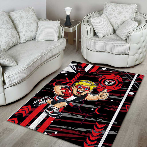 St Kilda Saints Area Rug Mascot Cartoon Football Illustration Style