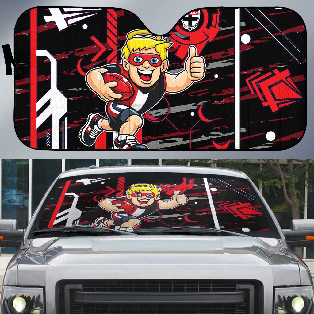 St Kilda Saints Auto Sun Shade Mascot Cartoon Football Illustration Style