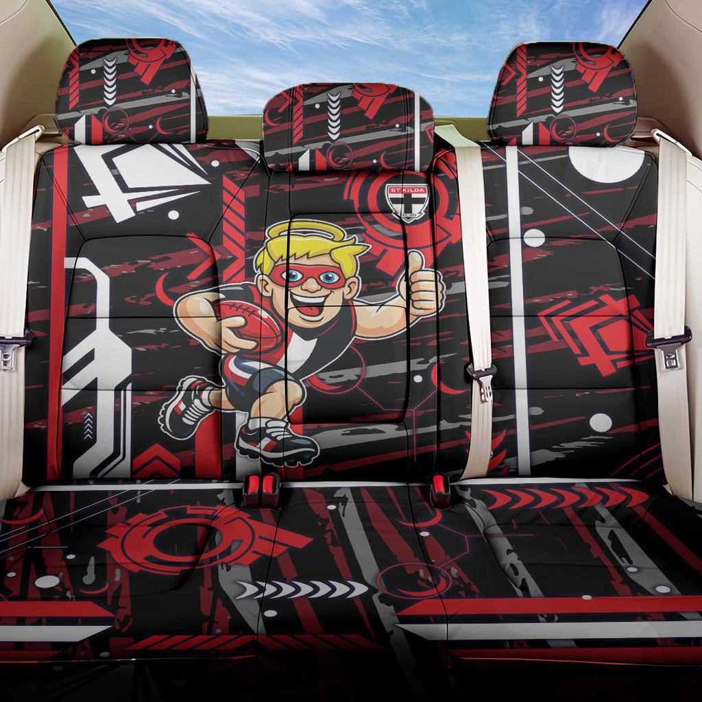 St Kilda Saints Back Car Seat Cover Mascot Cartoon Football Illustration Style