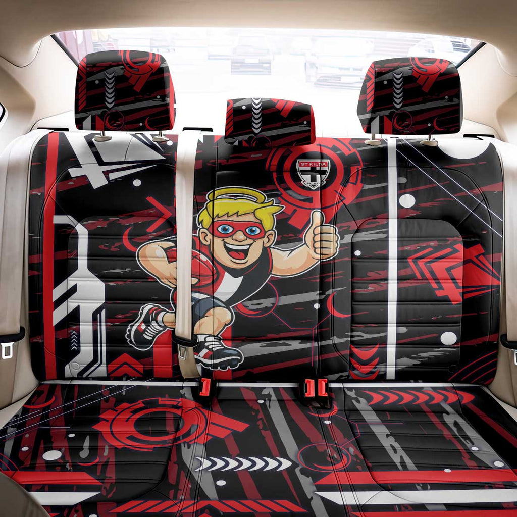 St Kilda Saints Back Car Seat Cover Mascot Cartoon Football Illustration Style