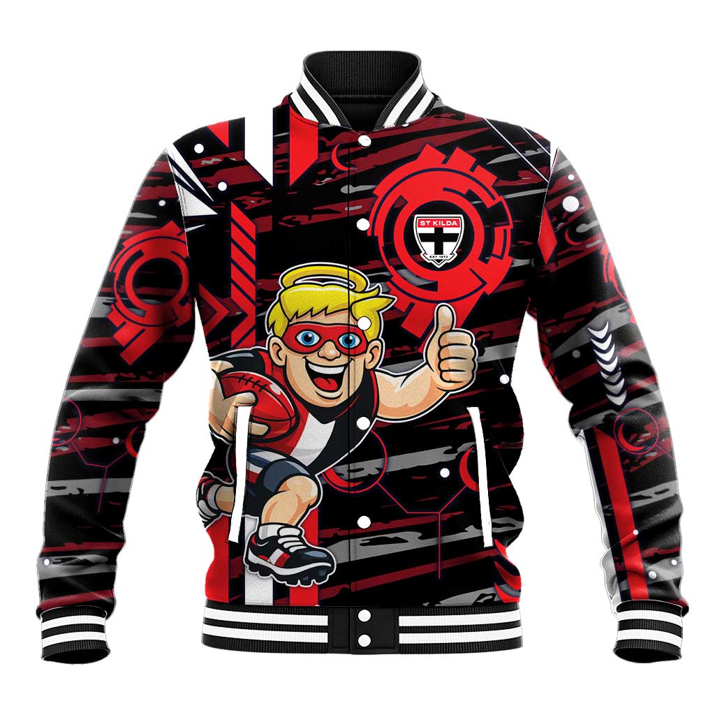 St Kilda Saints Baseball Jacket Mascot Cartoon Football Illustration Style