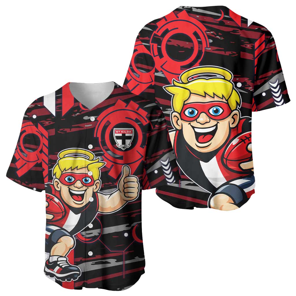 St Kilda Saints Baseball Jersey Mascot Cartoon Football Illustration Style