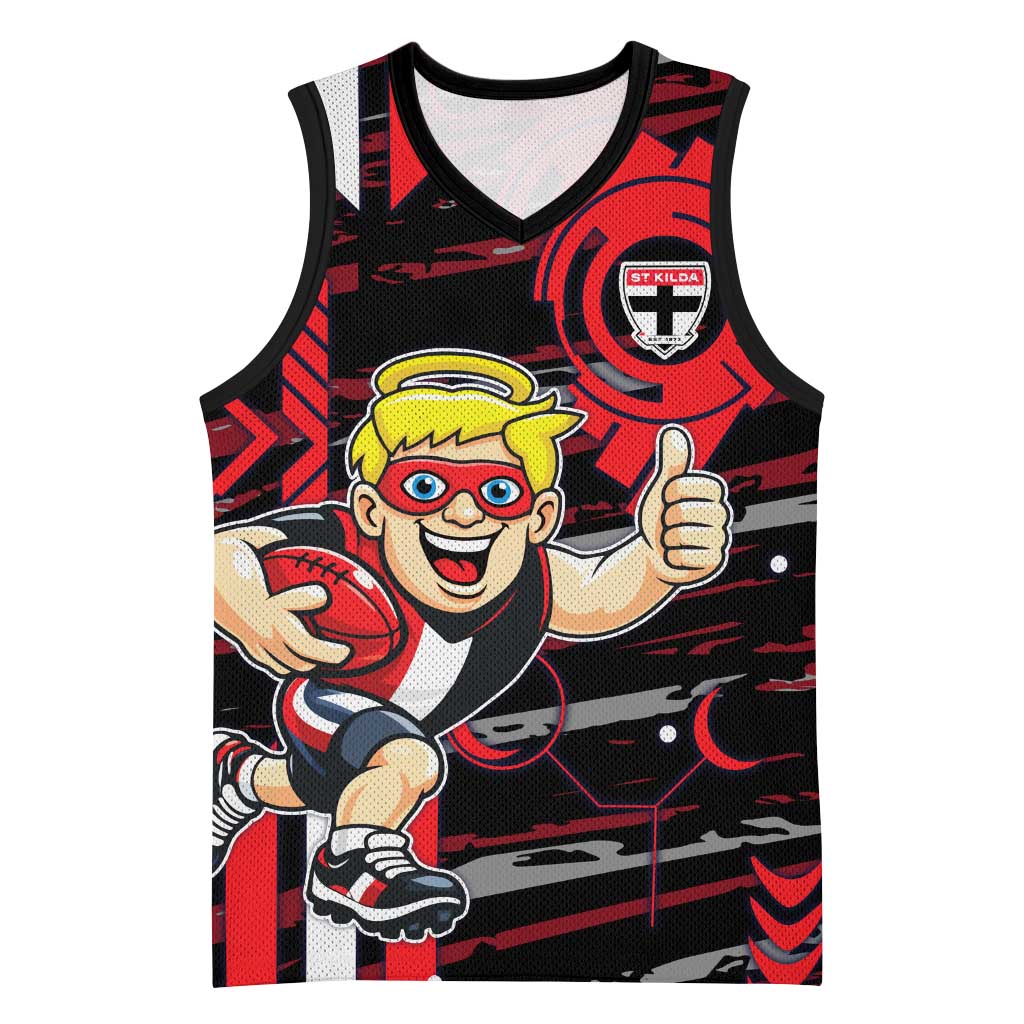 St Kilda Saints Basketball Jersey Mascot Cartoon Football Illustration Style
