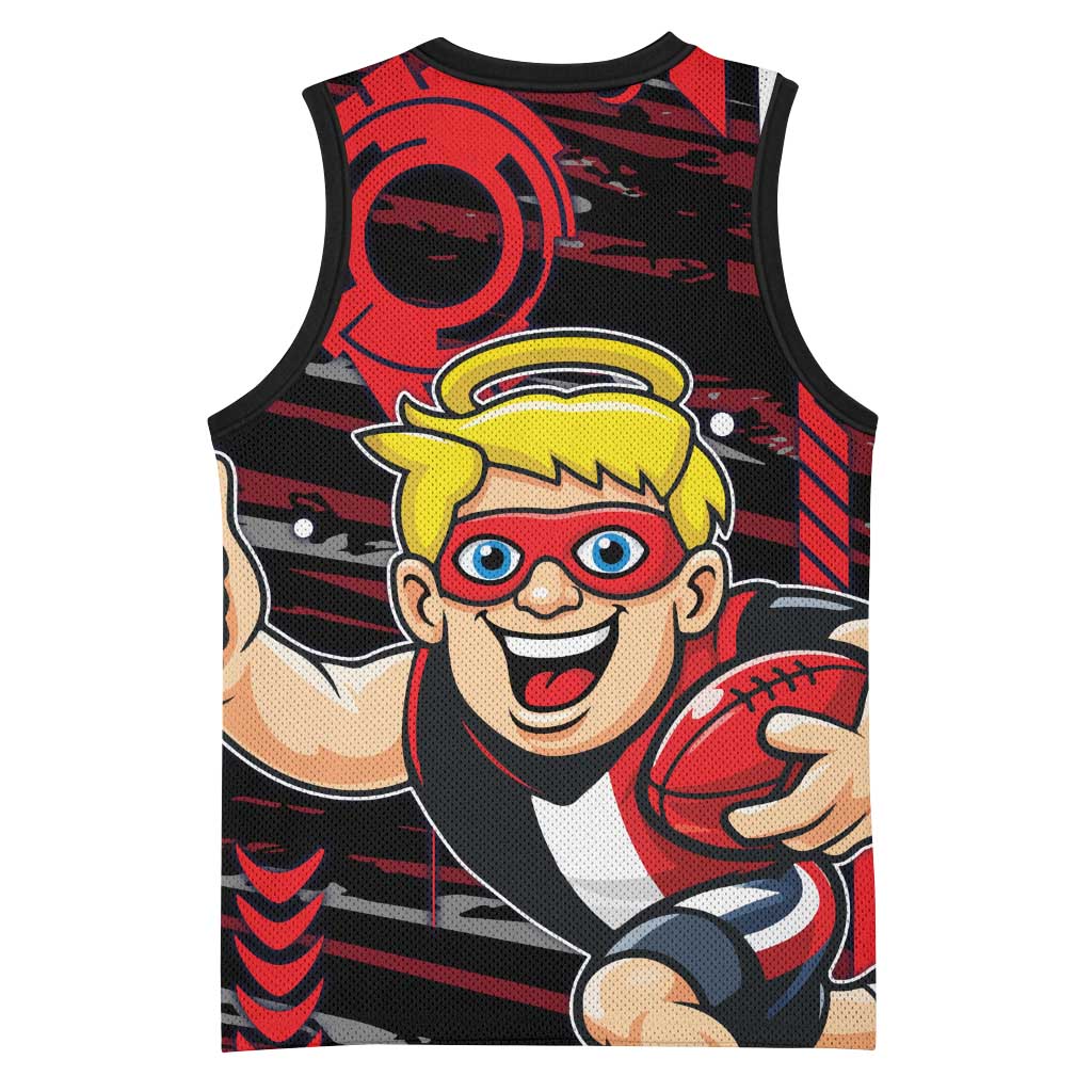 St Kilda Saints Basketball Jersey Mascot Cartoon Football Illustration Style