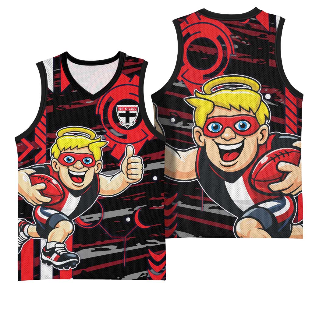 St Kilda Saints Basketball Jersey Mascot Cartoon Football Illustration Style