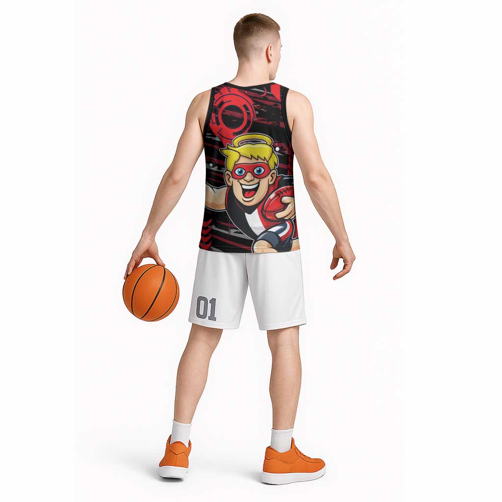 St Kilda Saints Basketball Jersey Mascot Cartoon Football Illustration Style