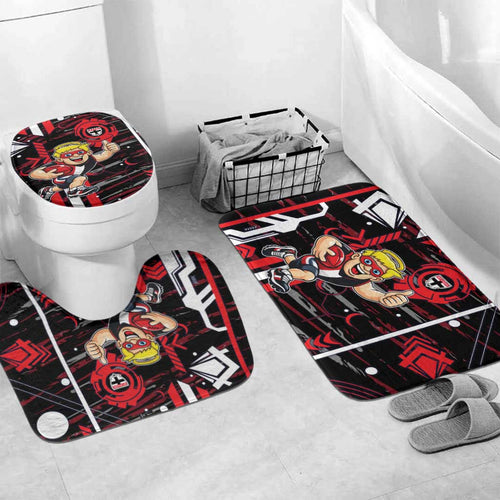 St Kilda Saints Bathroom Set Mascot Cartoon Football Illustration Style