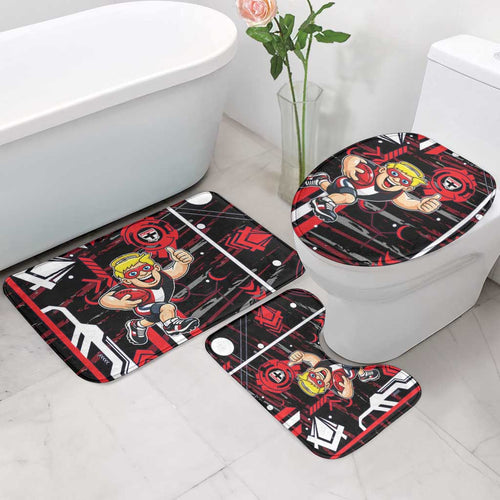St Kilda Saints Bathroom Set Mascot Cartoon Football Illustration Style