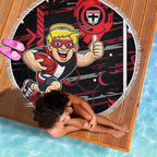 St Kilda Saints Beach Blanket Mascot Cartoon Football Illustration Style