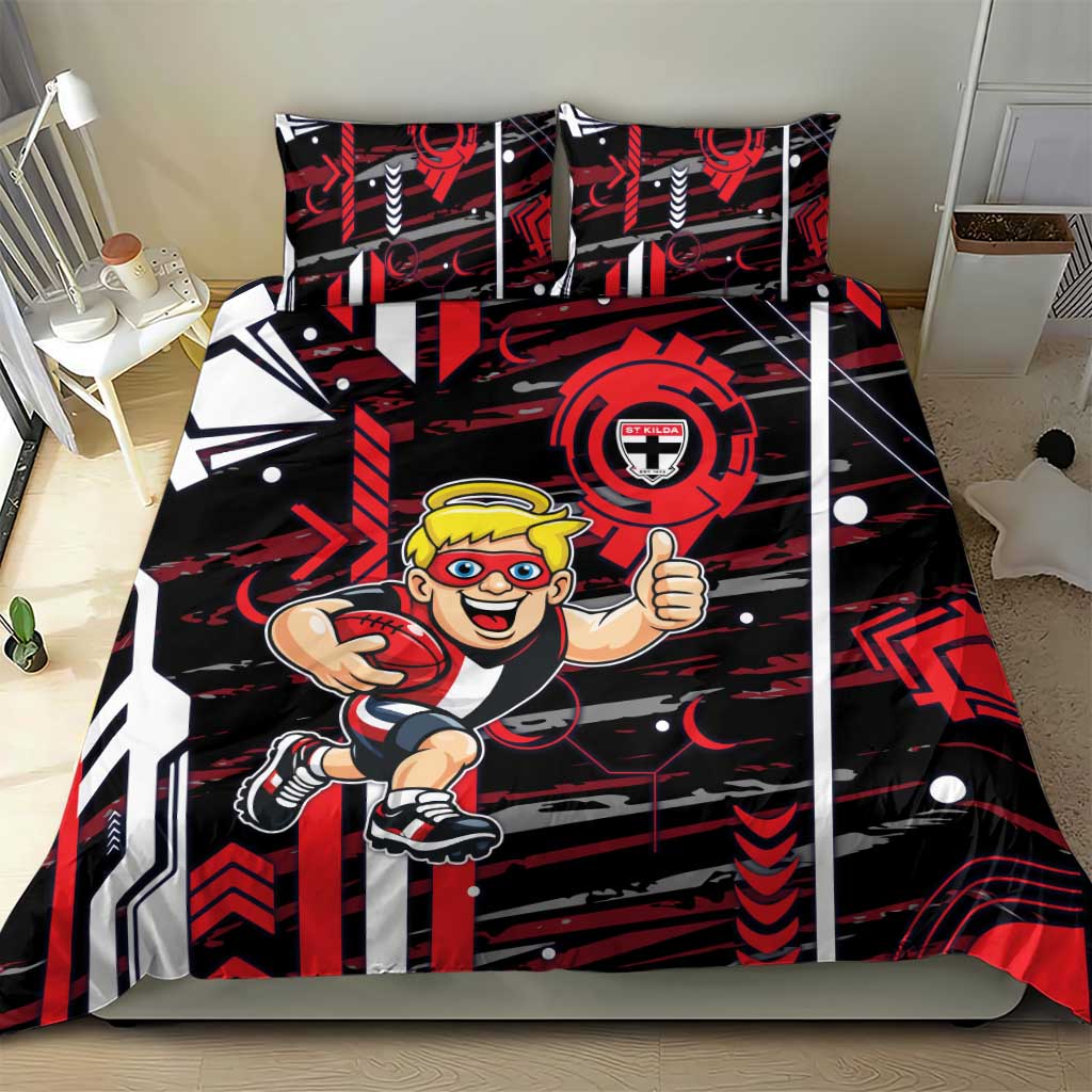 St Kilda Saints Bedding Set Mascot Cartoon Football Illustration Style