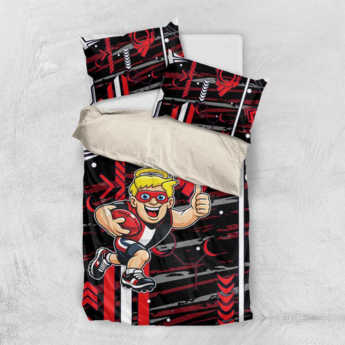 St Kilda Saints Bedding Set Mascot Cartoon Football Illustration Style