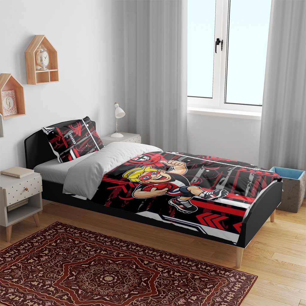 St Kilda Saints Bedding Set Mascot Cartoon Football Illustration Style