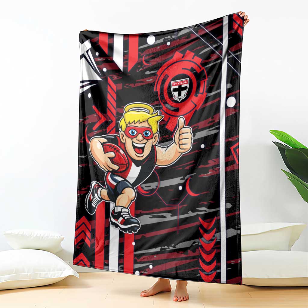 St Kilda Saints Blanket Mascot Cartoon Football Illustration Style