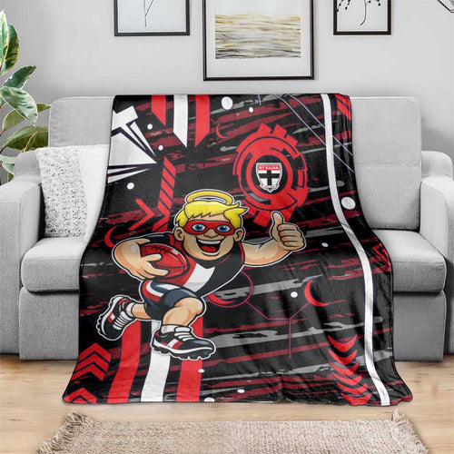 St Kilda Saints Blanket Mascot Cartoon Football Illustration Style
