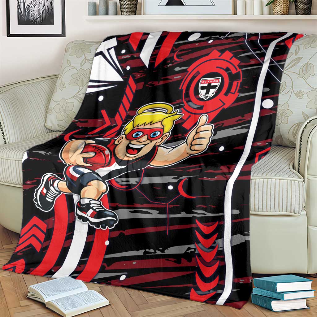 St Kilda Saints Blanket Mascot Cartoon Football Illustration Style