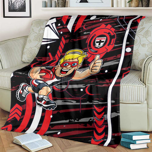 St Kilda Saints Blanket Mascot Cartoon Football Illustration Style