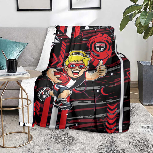 St Kilda Saints Blanket Mascot Cartoon Football Illustration Style