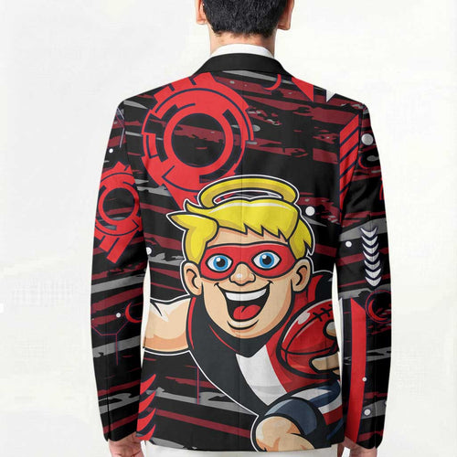 St Kilda Saints Blazer Mascot Cartoon Football Illustration Style