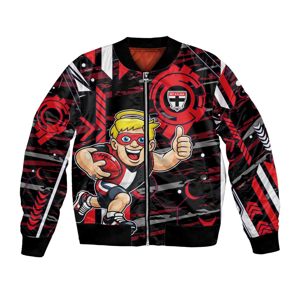 St Kilda Saints Bomber Jacket Mascot Cartoon Football Illustration Style