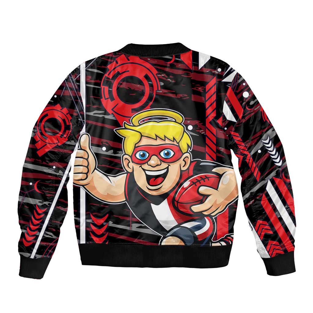 St Kilda Saints Bomber Jacket Mascot Cartoon Football Illustration Style