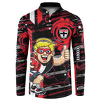 St Kilda Saints Button Sweatshirt Mascot Cartoon Football Illustration Style