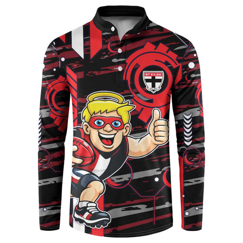 St Kilda Saints Button Sweatshirt Mascot Cartoon Football Illustration Style