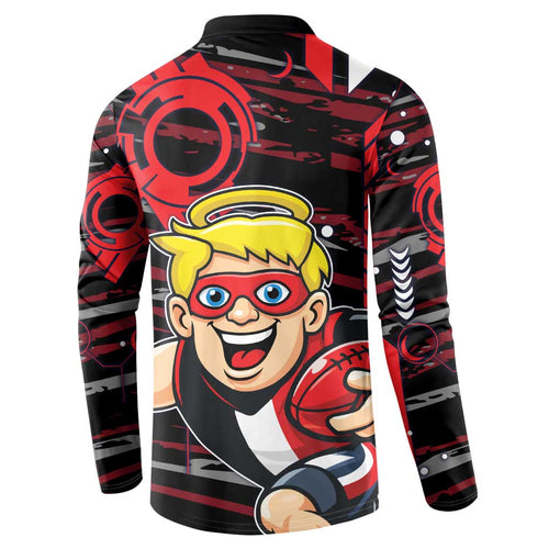 St Kilda Saints Button Sweatshirt Mascot Cartoon Football Illustration Style