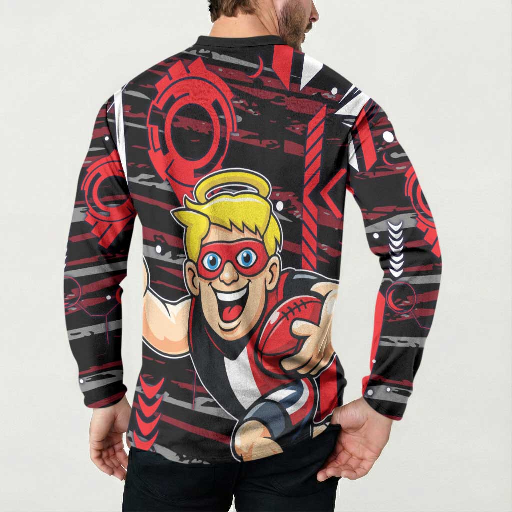 St Kilda Saints Button Sweatshirt Mascot Cartoon Football Illustration Style