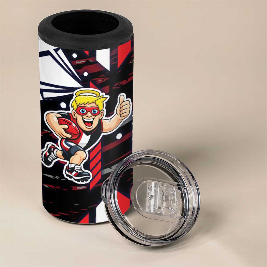 St Kilda Saints 4 in 1 Can Cooler Tumbler Mascot Cartoon Football Illustration Style