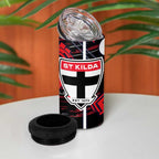 St Kilda Saints 4 in 1 Can Cooler Tumbler Mascot Cartoon Football Illustration Style