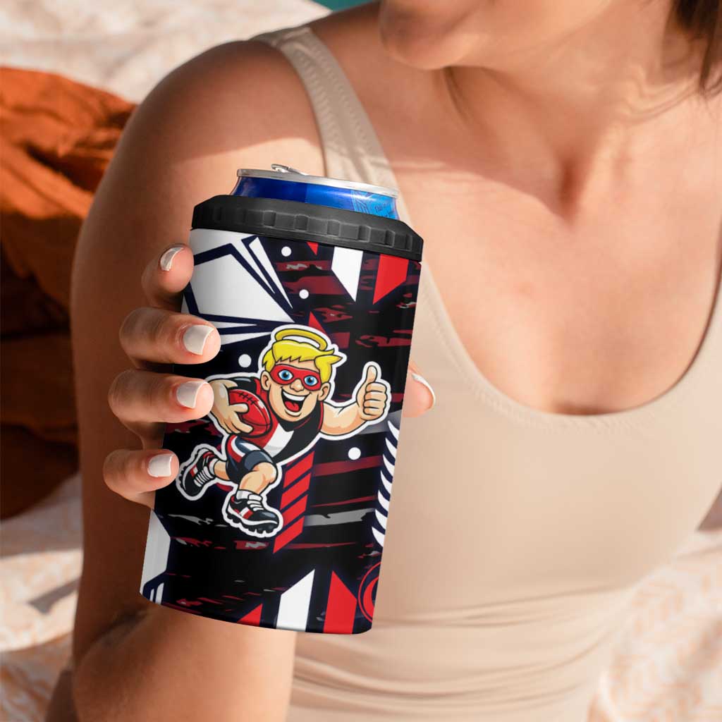 St Kilda Saints 4 in 1 Can Cooler Tumbler Mascot Cartoon Football Illustration Style