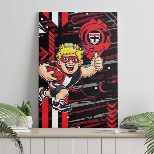 St Kilda Saints Canvas Wall Art Mascot Cartoon Football Illustration Style