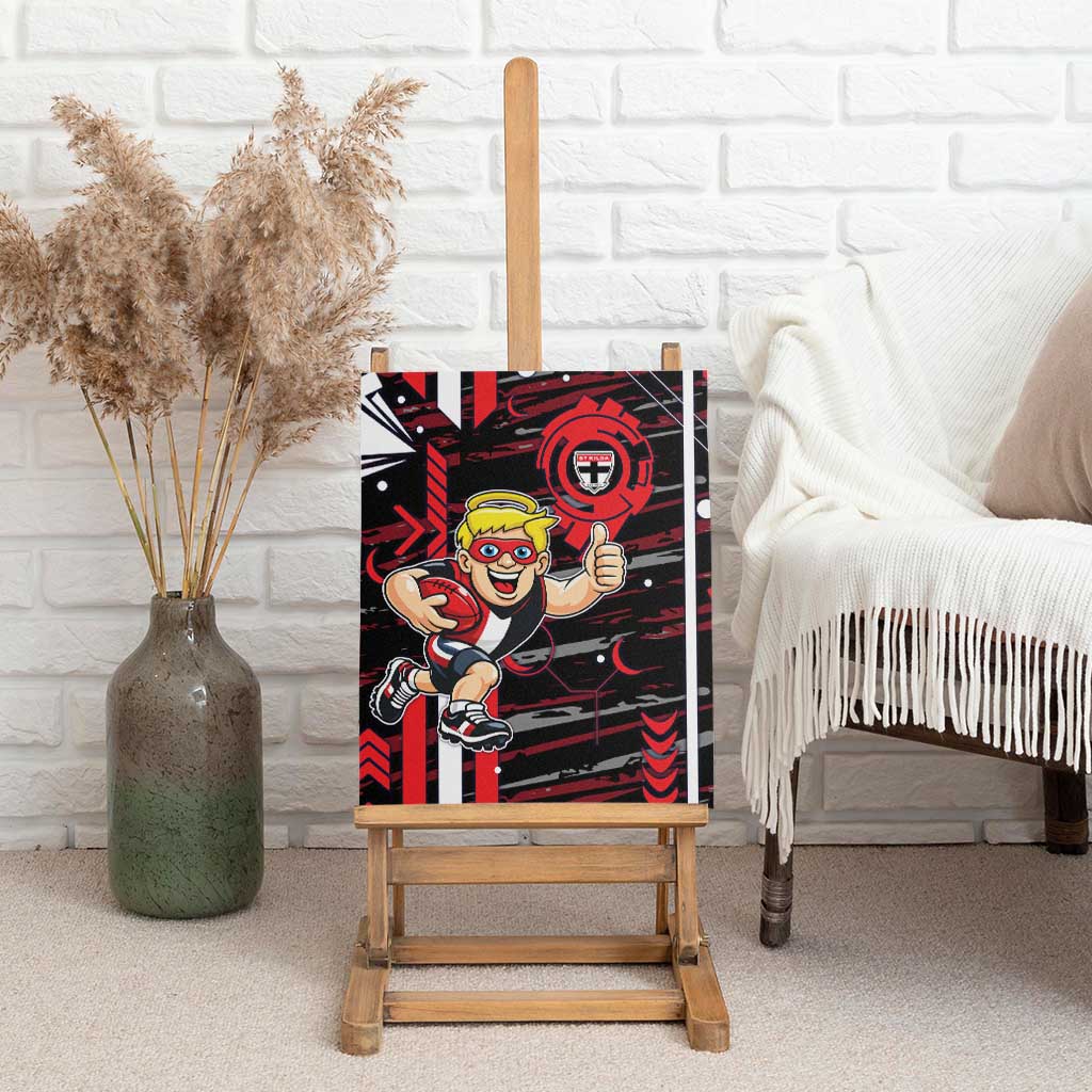St Kilda Saints Canvas Wall Art Mascot Cartoon Football Illustration Style