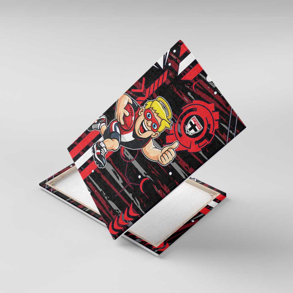 St Kilda Saints Canvas Wall Art Mascot Cartoon Football Illustration Style