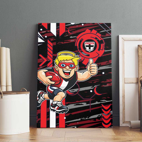 St Kilda Saints Canvas Wall Art Mascot Cartoon Football Illustration Style