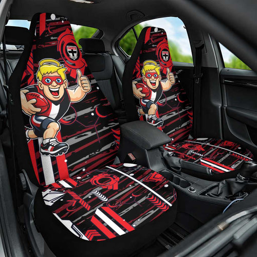 St Kilda Saints Car Seat Cover Mascot Cartoon Football Illustration Style