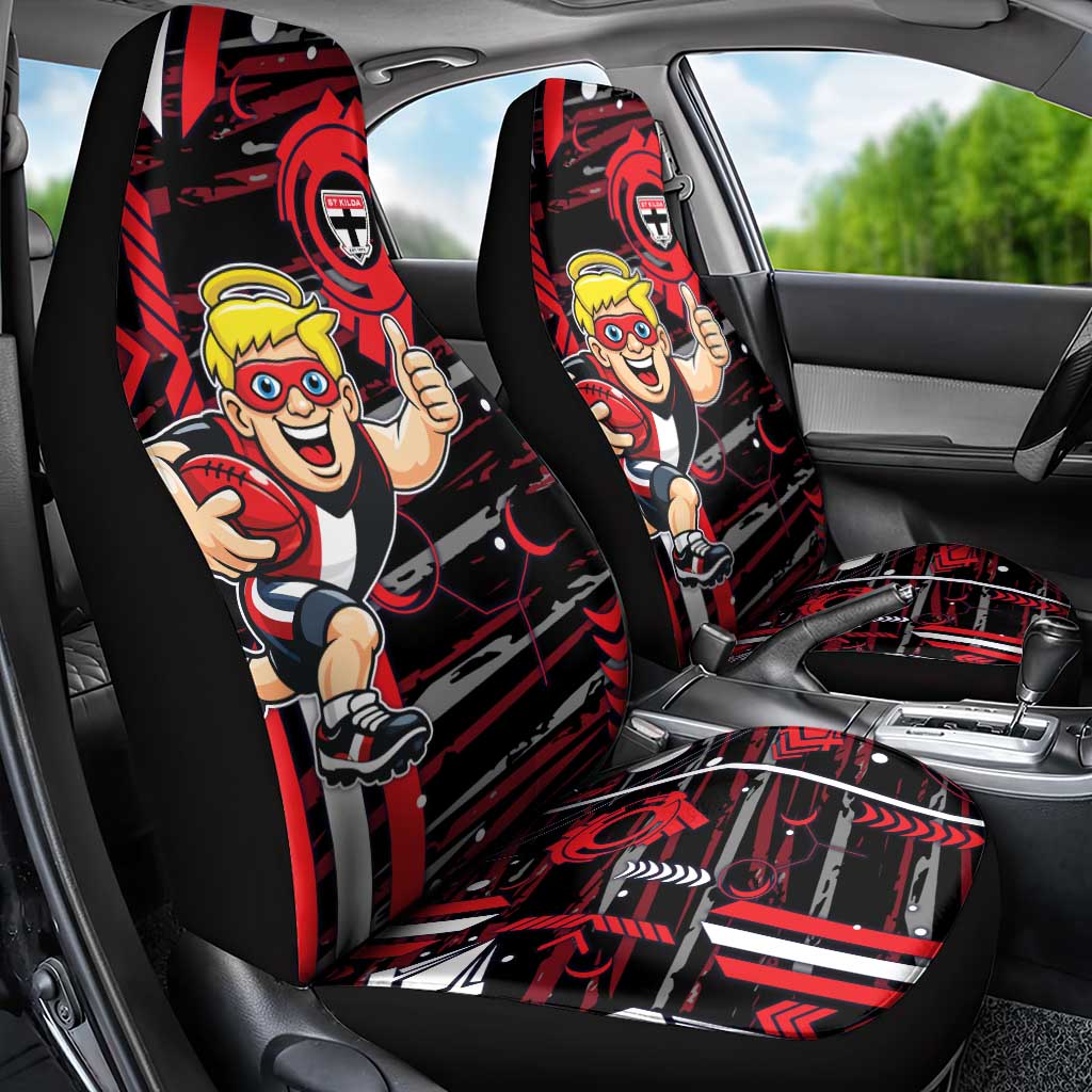 St Kilda Saints Car Seat Cover Mascot Cartoon Football Illustration Style