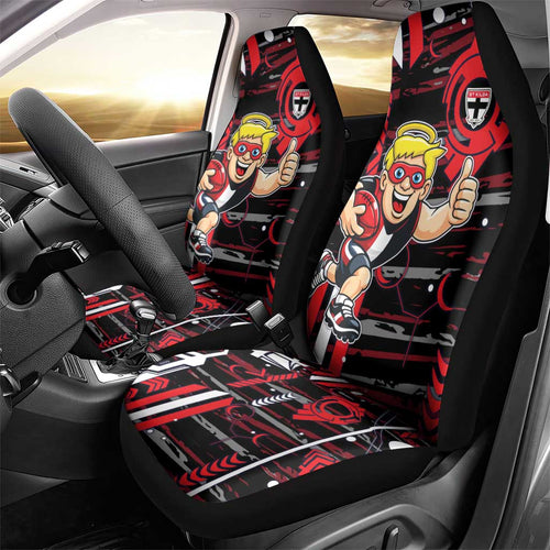 St Kilda Saints Car Seat Cover Mascot Cartoon Football Illustration Style