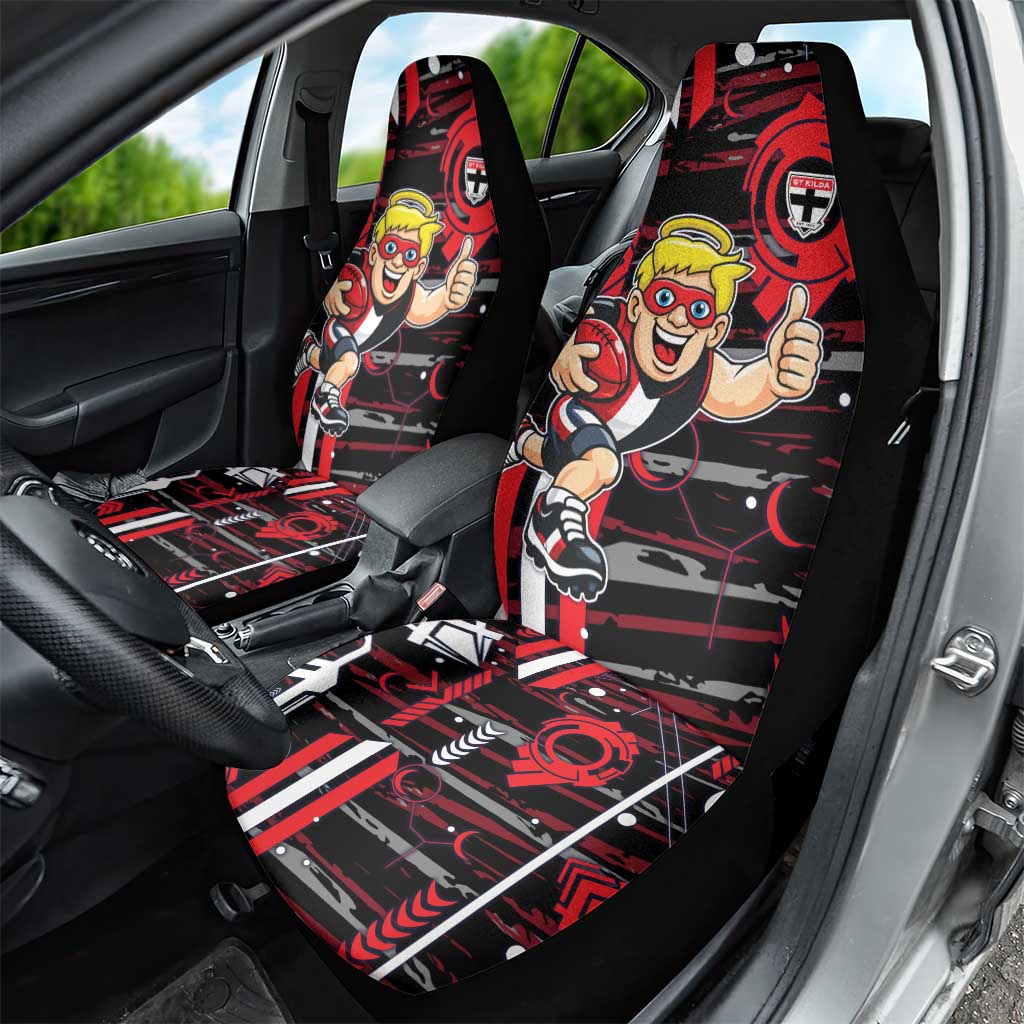 St Kilda Saints Car Seat Cover Mascot Cartoon Football Illustration Style