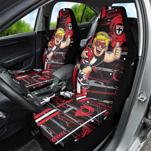 St Kilda Saints Car Seat Cover Mascot Cartoon Football Illustration Style