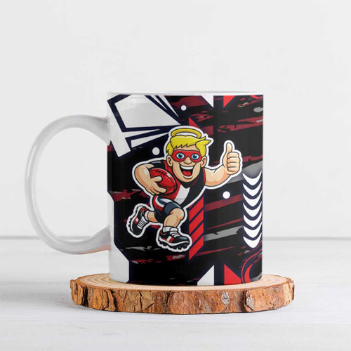 St Kilda Saints Ceramic Mug Mascot Cartoon Football Illustration Style