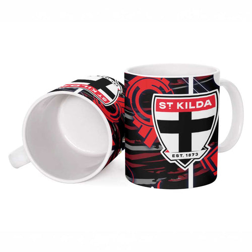 St Kilda Saints Ceramic Mug Mascot Cartoon Football Illustration Style