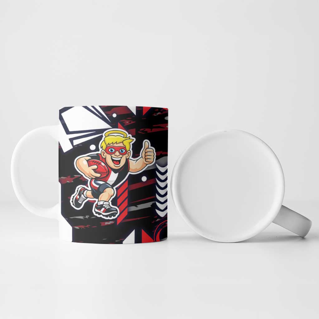 St Kilda Saints Ceramic Mug Mascot Cartoon Football Illustration Style