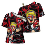 St Kilda Saints Cross Shoulder Shirt Mascot Cartoon Football Illustration Style