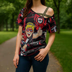 St Kilda Saints Cross Shoulder Shirt Mascot Cartoon Football Illustration Style