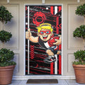 St Kilda Saints Door Cover Mascot Cartoon Football Illustration Style